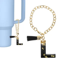 Unique Bargains Resin Lightweight Decorative Tassel Keychain Handle Charm Black With Gold Foil 1 Pc -Kitchen Tools Shop GUEST 518e32dc b8c5 4241 bae3 77857154e644