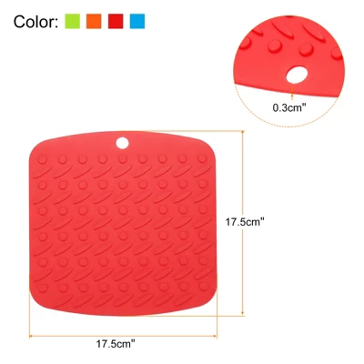 Unique Bargains Flexible Durable Non-Slip Silicone Trivet Mat Red/Orange/Blue/Green 4 Pcs 3 Unique Bargains Flexible Durable Non-Slip Silicone Trivet Mat Red/Orange/Blue/Green 4 Pcs