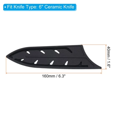 Unique Bargains Edge Guard Blade Protector Plastic 6" Ceramic Knife Sleeves Black 3 Unique Bargains Edge Guard Blade Protector Plastic 6" Ceramic Knife Sleeves Black