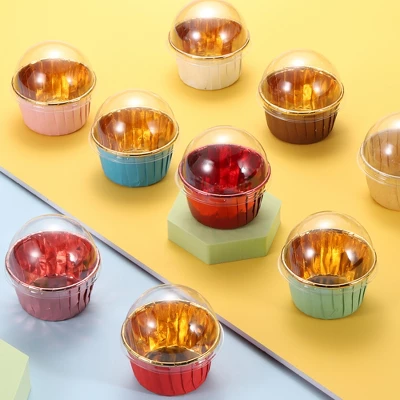 Unique Bargains Round Greaseproof Single-sided Aluminum Foil Cupcake Liners For Party 50 Pcs 4 Unique Bargains Round Greaseproof Single-sided Aluminum Foil Cupcake Liners For Party 50 Pcs - Image 2