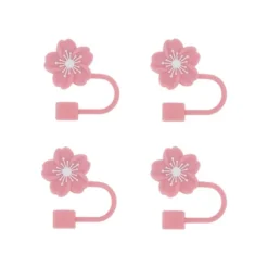 Unique Bargains Begonia Flower Straw Cover Cap 4 Pcs -Kitchen Tools Shop GUEST 564bce3b fc6e 42b2 8bf6 9971a0389cf6