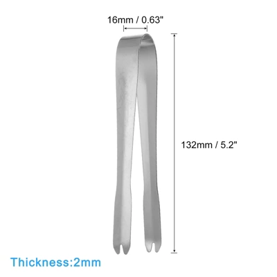 Unique Bargains 410 Stainless Steel Ice Tongs For Appetizers, Charcuterie, Dessert, Tea Party, Bar, Cafe Serving 5.2" Silver 3 Pcs 3 Unique Bargains 410 Stainless Steel Ice Tongs For Appetizers, Charcuterie, Dessert, Tea Party, Bar, Cafe Serving 5.2" Silver 3 Pcs
