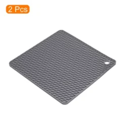 Unique Bargains Silicone Trivet Mats 2pcs Square Heat Resistant Non-Slip Drying Mat For Kitchen Counter Table -Deep Gray -Kitchen Tools Shop GUEST 56eb6134 208b 4e8d bb0f e612e2aa2362