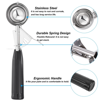 Unique Bargains Stainless Steel Durable Handle Spring Trigger Ice Cream Scoop 4 Unique Bargains Stainless Steel Durable Handle Spring Trigger Ice Cream Scoop - Image 2