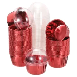 Unique Bargains Greaseproof Double-sided Aluminum Foil Cupcake Liners With Lids 50 Pcs -Kitchen Tools Shop GUEST 5b079705 ec3f 40e8 80c4 25c7fb7b061b