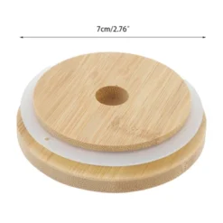 Unique Bargains Convenient Silicone Seal Cup Cover Wood Tone 1 Pc
