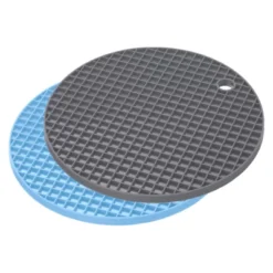 Unique Bargains Silicone Heat Resistant Non-Slip Flexible Trivet Mats Light Blue, Deep Gray 2 Pcs -Kitchen Tools Shop GUEST 5b78f1a8 6306 4a2c a554 2b0c7c48aaf0
