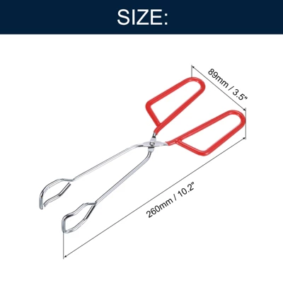 Unique Bargains Electroplating Comfort Grip Cooking Scissor Tongs 10.2" X 3.5" Red 2Pcs 3 Unique Bargains Electroplating Comfort Grip Cooking Scissor Tongs 10.2" X 3.5" Red 2Pcs