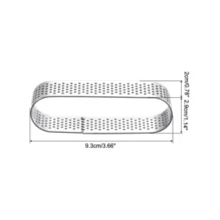 Unique Bargains Heat-Resistant Non Stick Perforated Oval Metal Pastry Rings 2 Pcs