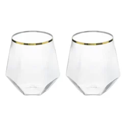 Unique Bargains Stemless Diamond Shape Lightweight Gold Trim Wine Glasses Drinkware 14 Unique Bargains Stemless Diamond Shape Lightweight Gold Trim Wine Glasses Drinkware -Kitchen Tools Shop GUEST 5dc9bd37 cf43 41a0 bfe1 3d61221897a3