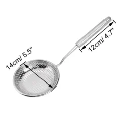 Unique Bargains Home Restaurant Stainless Steel Perforated Ladle Strainer Silver Tone 5.5" Dia