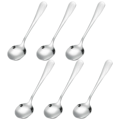 Unique Bargains Stainless Steel Dinner Tea Soup Round Spoons 6 Pcs Silver 10 Unique Bargains Stainless Steel Dinner Tea Soup Round Spoons 6 Pcs Silver - Image 8