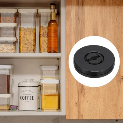 Unique Bargains High-strength Plastic 360-degree Rotating Anti-slip Multi-use Black Swivel Stand 4 Pcs 4 Unique Bargains High-strength Plastic 360-degree Rotating Anti-slip Multi-use Black Swivel Stand 4 Pcs - Image 2