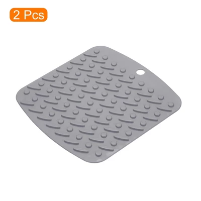 Unique Bargains Silicone Heat Resistant Non-slip Flexible Trivet 6.9 Inch Light Gray 2 Pcs 4 Unique Bargains Silicone Heat Resistant Non-slip Flexible Trivet 6.9 Inch Light Gray 2 Pcs - Image 2