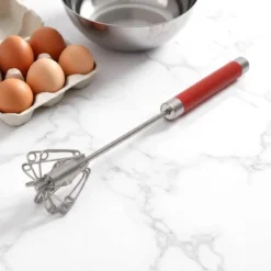 Unique Bargains 12" Semi-Automatic Loop Whisk Dishwasher Safe Stainless Steel Red Silver Tone -Kitchen Tools Shop GUEST 60e622e6 f03e 4b83 817e 02ea2b5b10f4