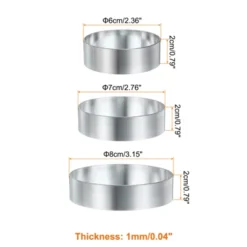 Unique Bargains 304 Stainless Steel Durable Corrosion Resistant High Temperature Resistance Cake Rings 1 Pc