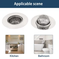Unique Bargains Stainless Steel Silver Tone Sink Strainer 1.2" Bottom 2 Pcs -Kitchen Tools Shop GUEST 6372e03b 7ec3 491c b28d c999d433995c