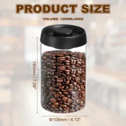 Unique Bargains Glass Airtight Vacuum Seal Coffee Bean Container