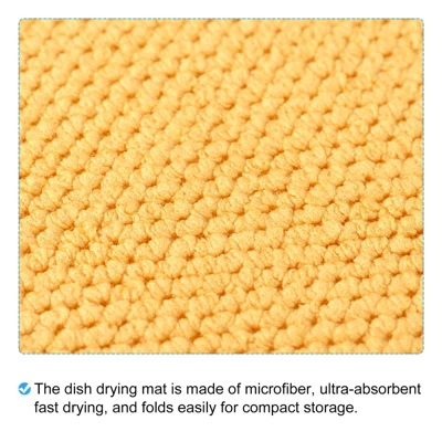 Unique Bargains Microfiber Reversible Washable Fast Drying Dish Drying Mat Yellow 3 Pcs 5 Unique Bargains Microfiber Reversible Washable Fast Drying Dish Drying Mat Yellow 3 Pcs - Image 3