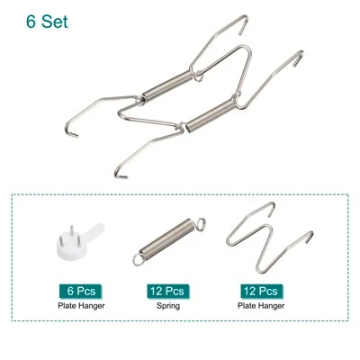 Unique Bargains Stainless Steel Kitchen Dish Racks For Decorative Plate Hanger Silver 4 Unique Bargains Stainless Steel Kitchen Dish Racks For Decorative Plate Hanger Silver - Image 2