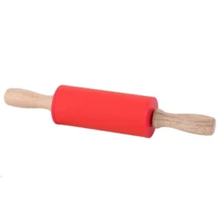 Unique Bargains Lightweight Smooth Surface Comfortable Rolling Pin 4" Red 1 Pc
