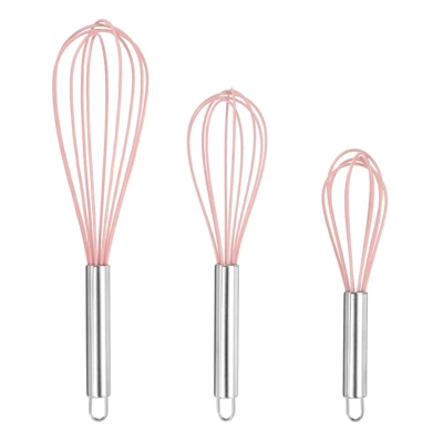 Unique Bargains Stainless Steel Silicone Non-Stick Coated Heat-Resistant Whisk 3 Pcs 8 Unique Bargains Stainless Steel Silicone Non-Stick Coated Heat-Resistant Whisk 3 Pcs - Image 6