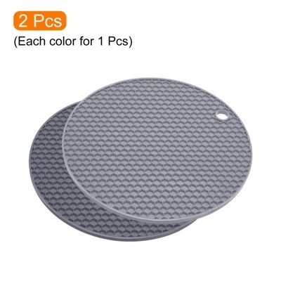 Unique Bargains Silicone Heat Resistant Non-slip Flexible Trivet Mat Deep Gray, Light Gray 2 Pcs 4 Unique Bargains Silicone Heat Resistant Non-slip Flexible Trivet Mat Deep Gray, Light Gray 2 Pcs - Image 2