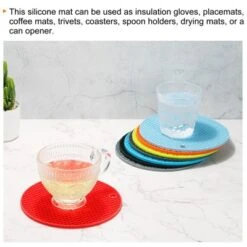 Unique Bargains Round Silicone Heat Resistant Non-slip Flexible Trivet Mats 4 Pcs 12 Unique Bargains Round Silicone Heat Resistant Non-slip Flexible Trivet Mats 4 Pcs -Kitchen Tools Shop GUEST 6aab1c16 263e 4639 94fc 72bd51619278
