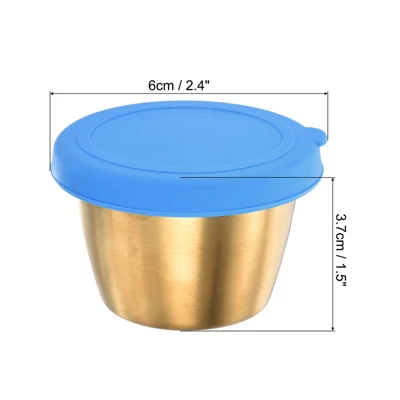 Unique Bargains Reusable Leak Proof Dipping Salad Blue Condiment Containers With Lids 3 Unique Bargains Reusable Leak Proof Dipping Salad Blue Condiment Containers With Lids