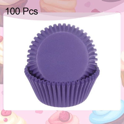 Unique Bargains Greaseproof Disposable Standard Size Cake Cookie Baking Cups 100 Pcs Purple 4 Unique Bargains Greaseproof Disposable Standard Size Cake Cookie Baking Cups 100 Pcs Purple - Image 2