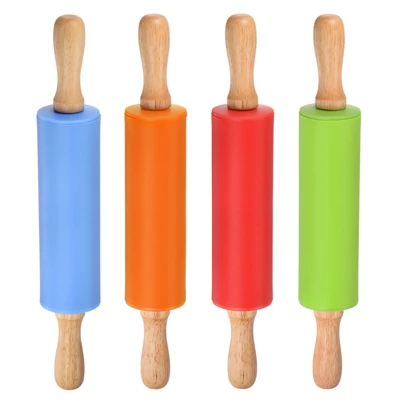 Unique Bargains Kitchen Dough Pizza Wooden Handle Non-stick Reusable Silicone Rolling Pin 4 Pcs 8 Unique Bargains Kitchen Dough Pizza Wooden Handle Non-stick Reusable Silicone Rolling Pin 4 Pcs - Image 6