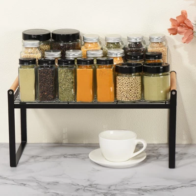 Unique Bargains Kitchen H-shaped Stackable Spice Racks Countertop Shelves Organizer 4 Unique Bargains Kitchen H-shaped Stackable Spice Racks Countertop Shelves Organizer - Image 2