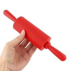 Unique Bargains Lightweight Smooth Surface Comfortable Daily Use Rolling Pin 4.1" Red 1 Pc