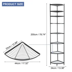 Unique Bargains 8-Tier Cookware Stand Corner Pots Kettles Shelf Rack Black 1 Pc 7 Unique Bargains 8-Tier Cookware Stand Corner Pots Kettles Shelf Rack Black 1 Pc -Kitchen Tools Shop GUEST 6f7bcf74 8e90 4bd7 b8fc afda529d780a