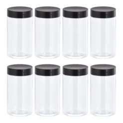 Unique Bargains Round Clear Plastic Empty Jars With Black Screw Top Lid For Storage 8 Pcs 13 Unique Bargains Round Clear Plastic Empty Jars With Black Screw Top Lid For Storage 8 Pcs -Kitchen Tools Shop GUEST 6f9940dd 067a 4d4e a357 2134cc9d4b33