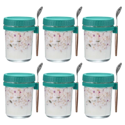 Unique Bargains Leak-Proof Durable Overnight Oats Glass Jar 6 Pcs 9 Unique Bargains Leak-Proof Durable Overnight Oats Glass Jar 6 Pcs - Image 7