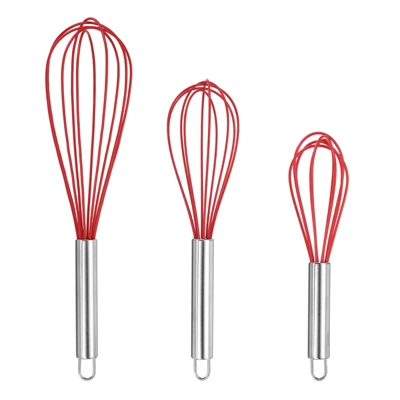 Unique Bargains Stainless Steel Silicone Non-Stick Coated Heat-Resistant Whisk 3 Pcs 15 Unique Bargains Stainless Steel Silicone Non-Stick Coated Heat-Resistant Whisk 3 Pcs - Image 13