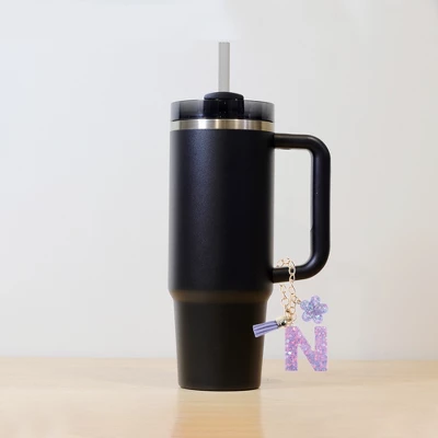 Unique Bargains Star Sequin Letter N Flower Tassel Water Cup Pendant Purple 1 Pc 4 Unique Bargains Star Sequin Letter N Flower Tassel Water Cup Pendant Purple 1 Pc - Image 2