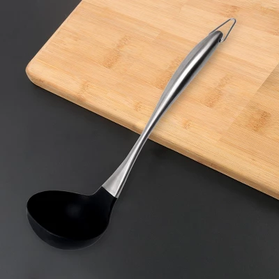 Unique Bargains Home Kitchen Stainless Steel Silicone Soup Ladle Black 1 Pc 3 Unique Bargains Home Kitchen Stainless Steel Silicone Soup Ladle Black 1 Pc