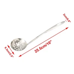 Unique Bargains Stainless Steel Mesh Slotted Strainer Ladle Cooking Utensil 10" Length Silver Tone 2 Pcs