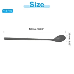 Unique BargainsStainless Steel Long Handle Bar Long Coffee Spoons 12 Pcs