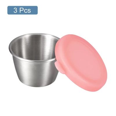 Unique Bargains Stainless Steel Picnic Travel Salad Dressing Condiment Container Cups With Lids 3 Pcs 4 Unique Bargains Stainless Steel Picnic Travel Salad Dressing Condiment Container Cups With Lids 3 Pcs - Image 2