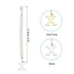 Unique Bargains Identification Handle Letter Charm Accessories Gold & Silver Tone 2 Pcs