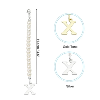 Unique Bargains Identification Handle Letter Charm Accessories Gold & Silver Tone 2 Pcs 3 Unique Bargains Identification Handle Letter Charm Accessories Gold & Silver Tone 2 Pcs