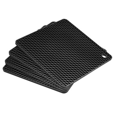 Unique Bargains Silicone Square Hot Pans Pads Heat Resistant Non-Slip Trivets 4 Pcs 7 Unique Bargains Silicone Square Hot Pans Pads Heat Resistant Non-Slip Trivets 4 Pcs - Image 5