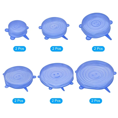 Unique Bargains Reusable Silicone Stretch Lids For Bowls And Food Covers 2 Sets 4 Unique Bargains Reusable Silicone Stretch Lids For Bowls And Food Covers 2 Sets - Image 2