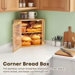 Unique Bargains Bamboo Acrylic Wavy Door Panel Extra Large Corner Bread Container Natural Wood 11 Unique Bargains Bamboo Acrylic Wavy Door Panel Extra Large Corner Bread Container Natural Wood -Kitchen Tools Shop GUEST 7d08bda8 a175 4b58 85b2 a56ff4252fe4