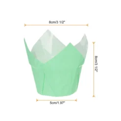 Unique Bargains Greaseproof Paper Tulip Style Disposable Cupcake Liners 50 Pcs