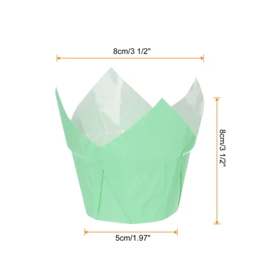 Unique Bargains Greaseproof Paper Baking Standard Tulip Cupcake Liners 100 Pcs 3 Unique Bargains Greaseproof Paper Baking Standard Tulip Cupcake Liners 100 Pcs
