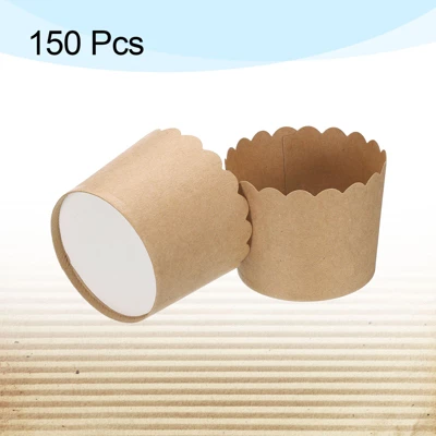 Unique Bargains Disposable Greaseproof Muffins Kraft Paper Baking Cups 150 Pcs 4 Unique Bargains Disposable Greaseproof Muffins Kraft Paper Baking Cups 150 Pcs - Image 2